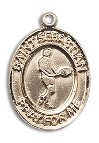 Extel Medium 14kt Gold Filled St. Sebastian Tennis Medal Charm