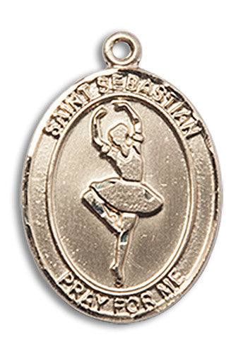 Extel Medium 14kt Gold Filled St. Sebastian Dance Medal Necklace