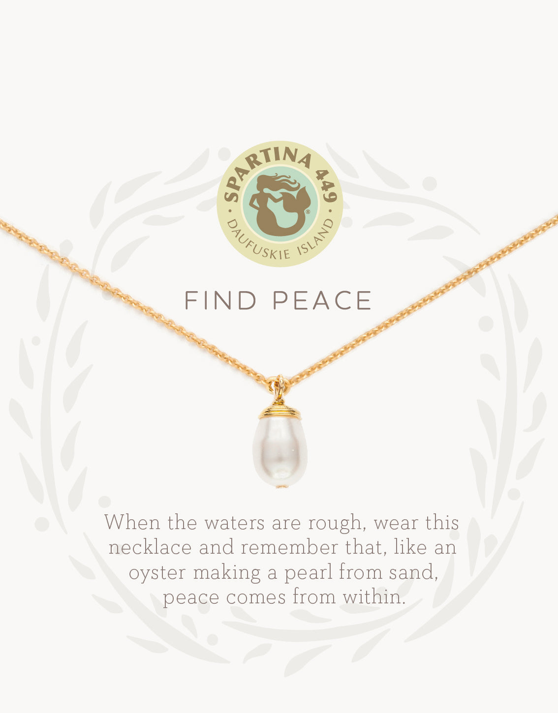 Spartina Sea La Vie Find Peace Necklace with Pearl Charm