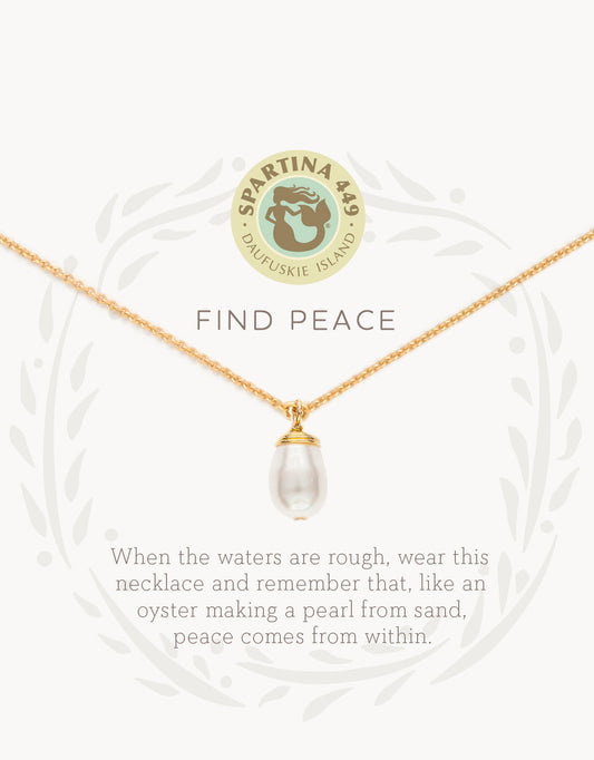 Spartina Sea La Vie Find Peace Necklace with Pearl Charm