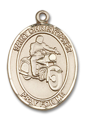 Extel Medium 14kt Gold Filled St. Christopher Motorcycle Medal