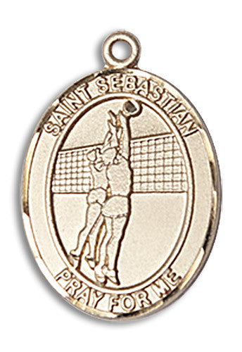 Extel Medium 14kt Gold Filled St. Sebastian Volleyball Medal Necklace