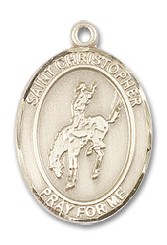 Extel Medium 14kt Gold Filled St. Christopher Rodeo Medal