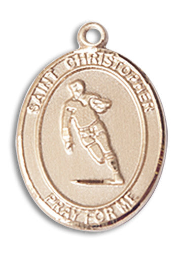 Extel Medium 14kt Gold Filled St. Christopher Rugby Medal Necklace