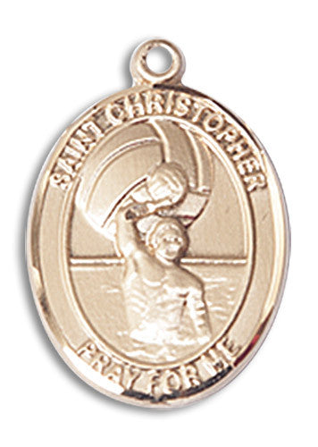 Extel Medium 14kt Gold Filled St. Christopher Water Polo Medal