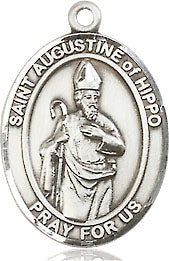 Extel Medium Oval Pewter St. Augustine of Hippo Medal, Made in USA