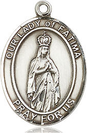 Extel Medium Oval Pewter Our Lady of Fatima Medal Gift