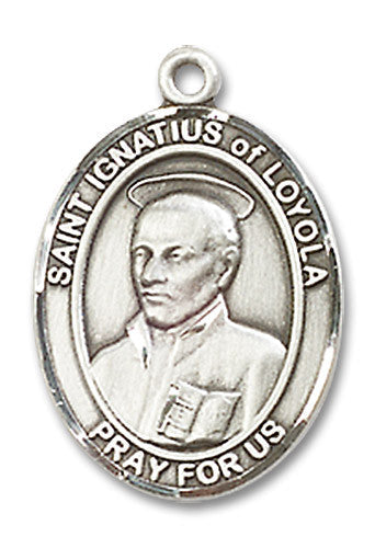Extel Medium Oval Sterling Silver St. Ignatius of Loyola Medal, Made in USA