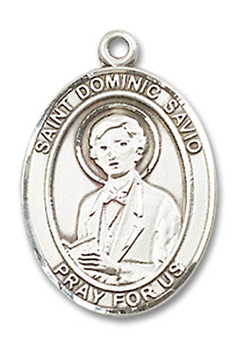 Extel Medium Oval Sterling Silver St. Dominic Savio Medal, Made in USA