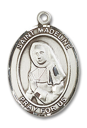 Extel Medium Oval Sterling Silver St. Madeline Sophie Barat Medal, Made in USA
