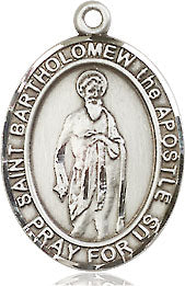 Extel Medium Oval Pewter St. Bartholomew the Apostle Medal, Made in USA
