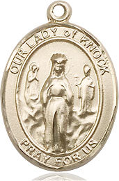 Extel Medium Oval 14kt Gold Filled Our Lady of Knock Pendant