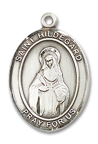 Extel Medium Oval Sterling Silver St. Hildegard Von Bingen Medal, Made in USA