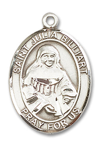 Extel Medium Oval Sterling Silver St. Julia Billiart Medal, Made in USA