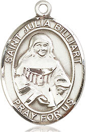 Extel Medium Oval Sterling Silver St. Julia Billiart Medal, Made in USA