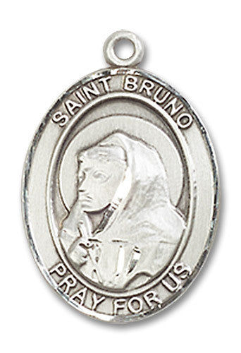 Extel Medium Oval Sterling Silver St. Bruno Medal, Made in USA