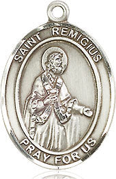 Extel Medium Oval Sterling Silver St. Remigius of Reims Medal, Made in USA
