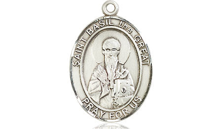 Extel Medium Oval Pewter St. Basil the Great Medal, Made in USA