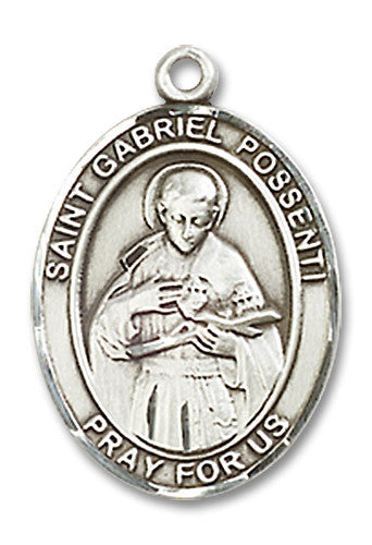 Extel Medium Oval Sterling Silver St. Gabriel Possenti Medal, Made in USA