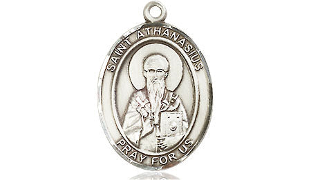 Extel Medium Oval Pewter St. Athanasius Medal, Made in USA
