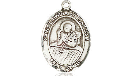 Extel Medium Oval Pewter St. Lidwina of Schiedam Medal, Made in USA