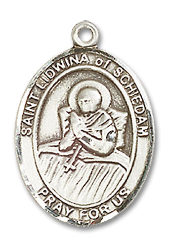 Extel Medium Oval Sterling Silver St. Lidwina of Schiedam Medal, Made in USA