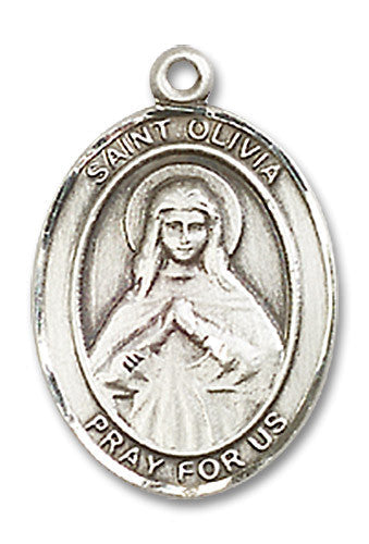Extel Medium Oval Sterling Silver St. Olivia Medal, Made in USA