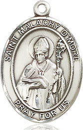 Extel Medium Oval Sterling Silver St. Malachy O'More Medal, Made in USA