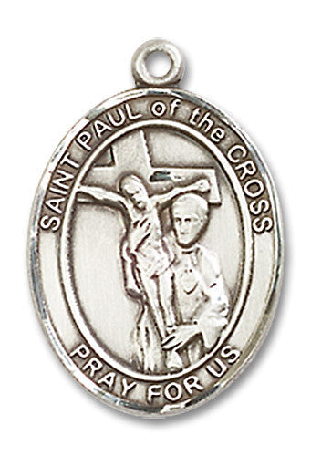 Extel Medium Oval Sterling Silver St. Paul of the Cross Medal, Made in USA