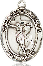 Extel Medium Oval Sterling Silver St. Paul of the Cross Medal, Made in USA