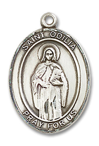 Extel Medium Oval Sterling Silver St. Odilia Medal, Made in USA