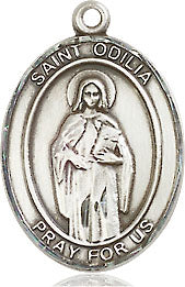 Extel Medium Oval Sterling Silver St. Odilia Medal, Made in USA