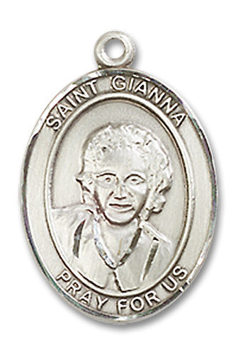 Extel Medium Oval Sterling Silver St. Gianna Medal, Made in USA