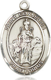 Extel Medium Oval Sterling Silver St. Cornelius Medal, Made in USA