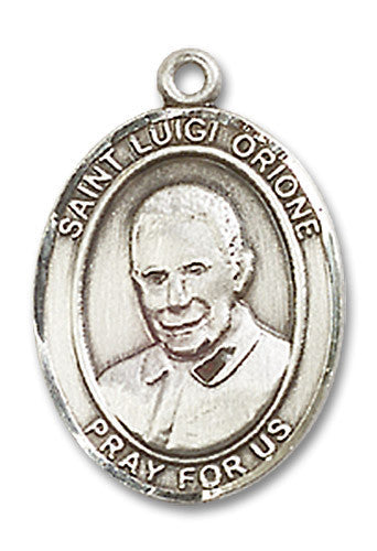 Extel Medium Oval Sterling Silver St. Luigi Orione Medal, Made in USA