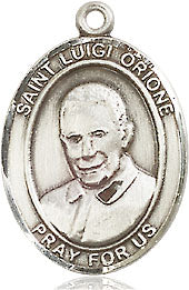 Extel Medium Oval Sterling Silver St. Luigi Orione Medal, Made in USA