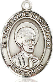 Extel Medium Oval Sterling Silver St. Louis Marie de Montfort Medal, Made in USA