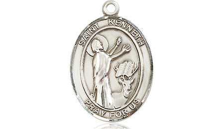 Extel Medium Oval Pewter St. Kenneth Medal, Made in USA