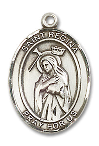 Extel Medium Oval Sterling Silver St. Regina Medal, Made in USA