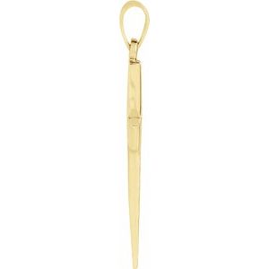 Extel Medium 18K Yellow Gold Mens Womens Religious Cross Pendant Charm Made in USA