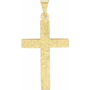 Extel Medium 10K Yellow Gold Mens Womens Religious Cross Pendant Charm Made in USA