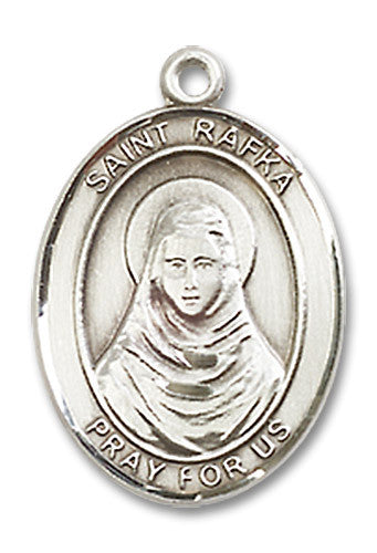 Extel Medium Oval Sterling Silver St. Rafka Medal, Made in USA