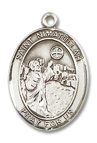 Extel Medium Oval Sterling Silver St. Nimatullah Medal, Made in USA