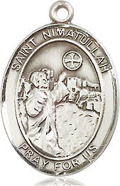 Extel Medium Oval Sterling Silver St. Nimatullah Medal, Made in USA
