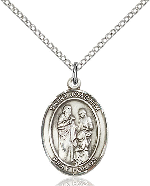 Extel Medium Oval Sterling Silver St. Joachim Pendant with 18" chain, Made in USA