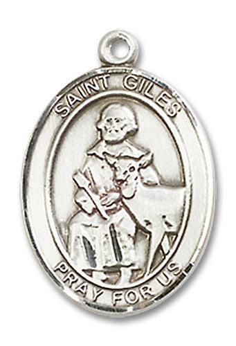 Extel Medium Oval Sterling Silver St. Giles Medal, Made in USA