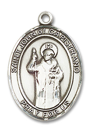 Extel Medium Oval Sterling Silver St. John of Capistrano Medal, Made in USA