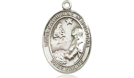 Extel Medium Oval Pewter St. Catherine of Bologna Medal, Made in USA