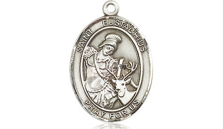 Extel Medium Oval Pewter St. Eustachius Medal, Made in USA