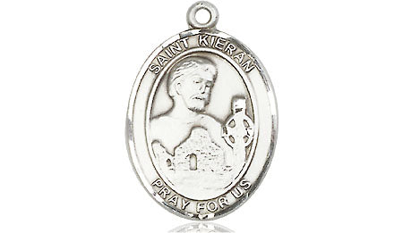 Extel Medium Oval Pewter St. Kieran Medal, Made in USA